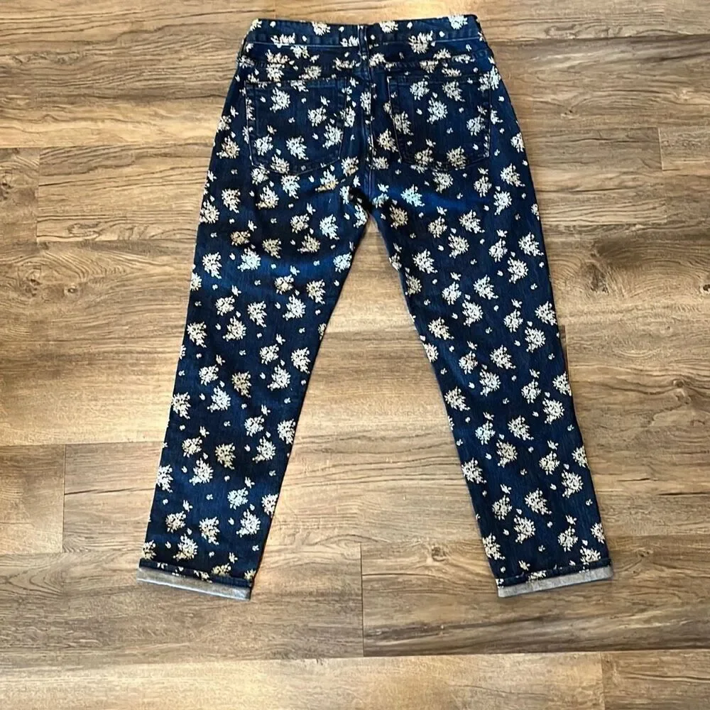 J.Crew Floral Print Cropped Matchstick Jeans Size 27‎